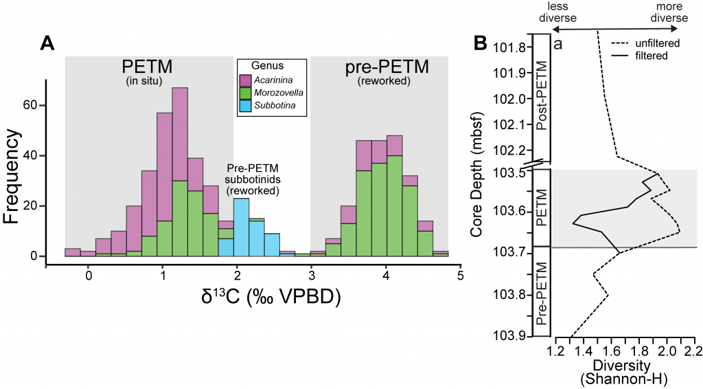 PETM corrected foram graphic - see caption for detail